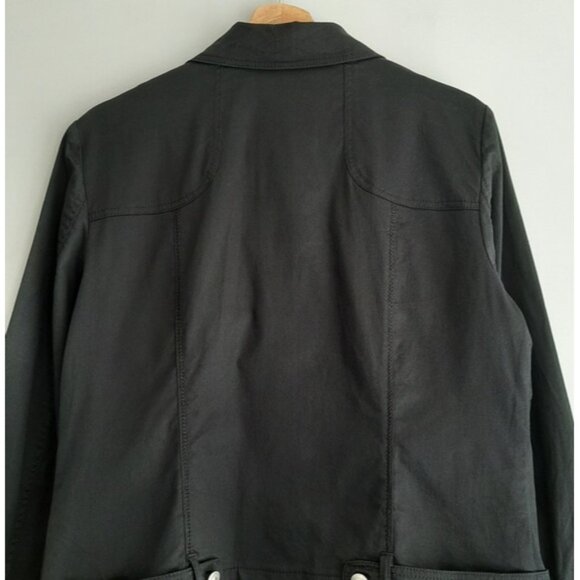 CONRAD C Sparkly Rhinestone Button Down Light Casual Jacket Black Sz 12 Petite - Picture 10 of 14